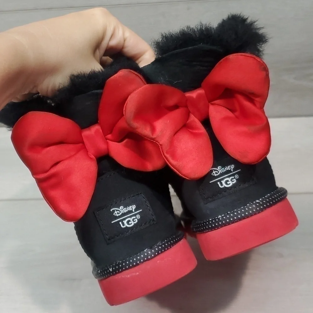 DisneyvUgg Australia Kids Girls Mini Limit  Leather boots sheepskin shoes 1